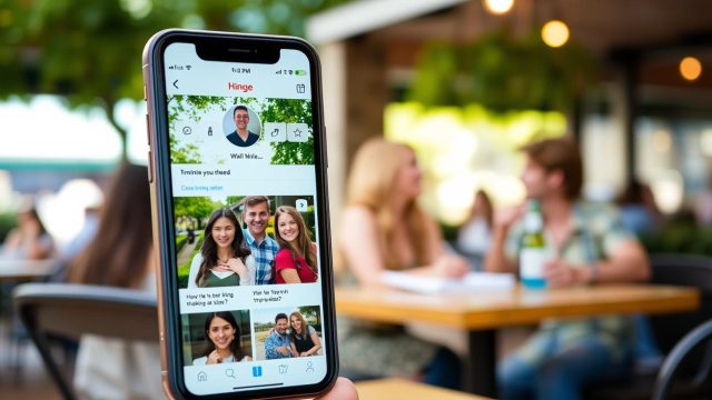 Un profil de rencontre avec photos et réponses à des questions personnelles.