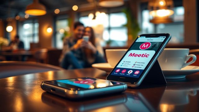 Un smartphone affichant l’application Meetic sur l’écran d’accueil