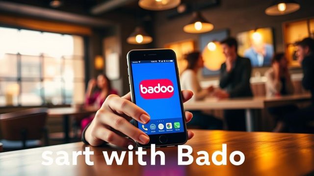 Un téléphone affichant l’icône de l’application Badoo sur l’écran d’accueil