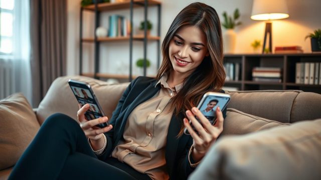 Une personne compare des profils pour choisir son application de rencontre sur téléphone